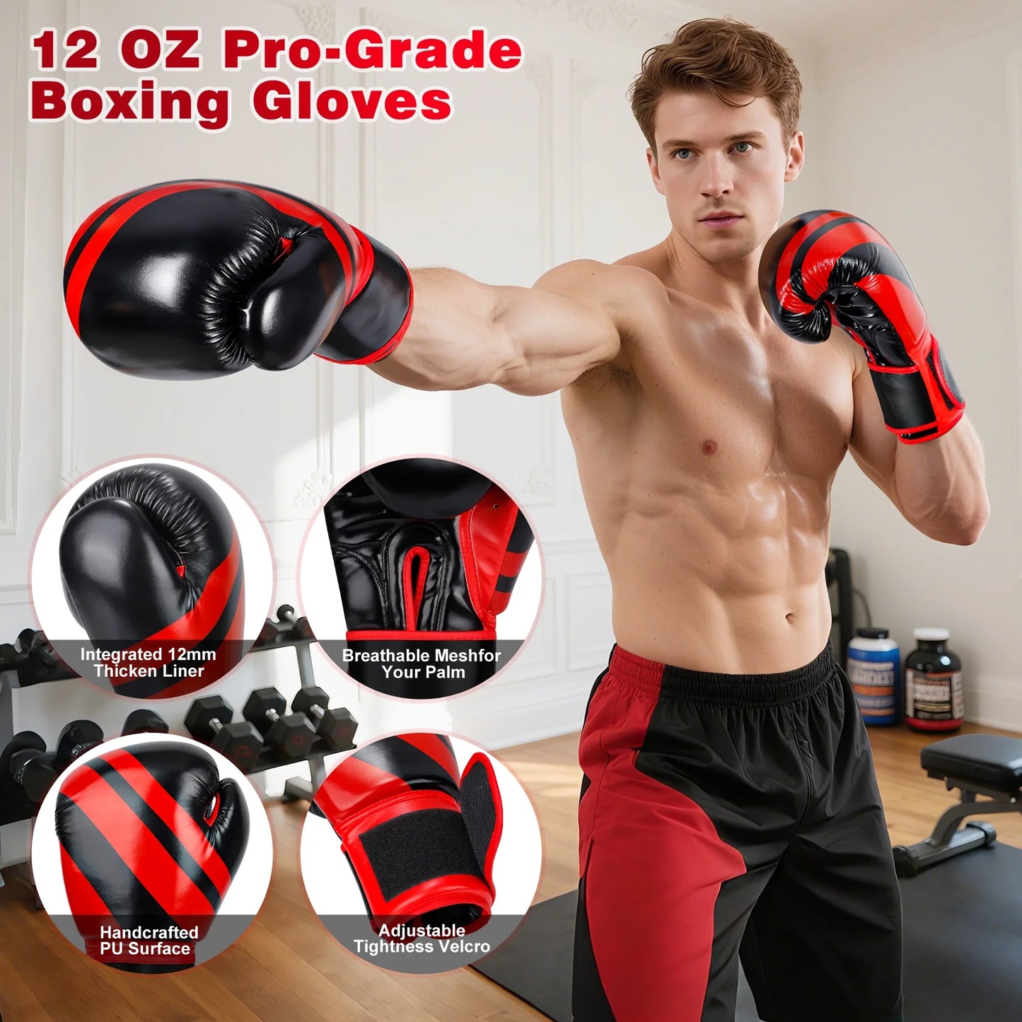 Indoor Freestanding Punching Bag for Adult Teens,70" -180Lbs Heavy Duty Fitness Training Bag with Suction Cup Base for MMA Muay Thai Fitness